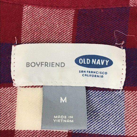 Old Navy Boyfriend Button Down Flannel Shirt Women's Size Medium Long Sleeves - Picture 8 of 8